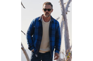 Image of Outerknown Blanket Shirt - Men's, Used, True Blue Country Plaid, Medium, 1310023W-TBC-XX-M_used