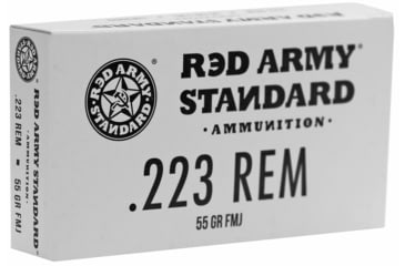 Image of Red Army Standard .223 Remington 55 Grain Full Metal Brass Jacket Steel Cased Centerfire Rifle Ammo, 20 Rounds, AM3269