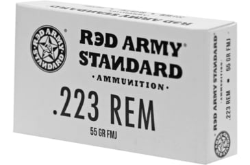 Image of Red Army Standard .223 Remington 55 Grain Full Metal Brass Jacket Steel Cased Centerfire Rifle Ammo, 20 Rounds, AM3269