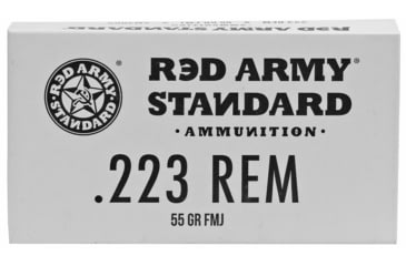 Image of Red Army Standard .223 Remington 55 Grain Full Metal Brass Jacket Steel Cased Centerfire Rifle Ammo, 20 Rounds, AM3269