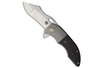Image of Red Horse Knife Works Red Horse Knife Works War Pig Frame Lock Knife Titanium/CF 3" Satin, Black/Gray, CPM S35VN, adult, BHQ-192343