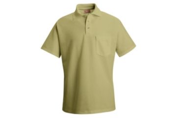 Image of Red Kap Cotton / Polyester Blend Pique Knit Shirt, Men, Khaki, SSL SK82KHSSL