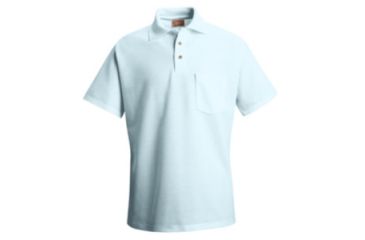 Image of Red Kap Cotton / Polyester Blend Pique Knit Shirt, Men, Light Blue, SSXL SK82LBSSXL