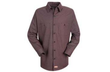 Image of Red Kap Durastripe Work Shirt, Men, Charcoal/Red Twin Str., RGXL SP14RCRGXL