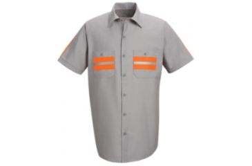 Image of Red Kap Enhanced Visibility Shirt, LT GRAY W/ TRIM, SSS SP24WMSSS
