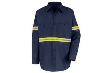 Image of Red Kap Geometric Micro-Check Work Shirt, Men, Denim Blue Microcheck, LNXL SP14EVLNXL