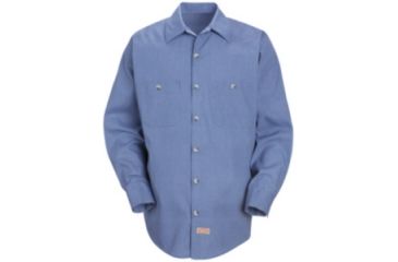 Image of Red Kap Geometric Micro-Check Work Shirt, Men, Denim Blue Microcheck, RGL SP14DNRGL