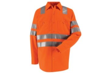 Image of Red Kap Hi-Visibility Work Shirt - Class 3 Level 2, FLUORESCENT ORANGE, RGXXL SS14OFRGXXL