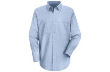 Image of Red Kap Industrial Stripe Work Shirt, Men, GM Blue/White Stripe, RGS SP10BWRGS