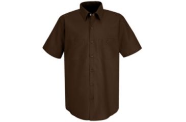 Image of Red Kap Industrial Work Shirt, Chocolate Brown, SSL SP24CBSSL