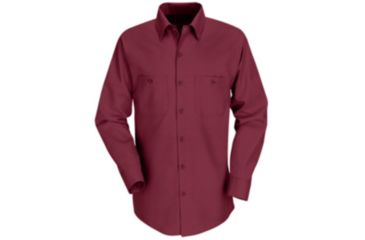 Image of Red Kap Industrial Work Shirt, Men, Burgundy, LN3XL SP14BYLN3XL
