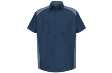 Image of Red Kap MotorSports Image Shirt, Navy/Postblue, SSS SP28NPSSS
