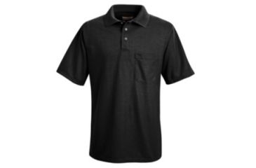 Image of Red Kap Performance Knit Polyester Solid Shirt, Men, Black, SSL SK02BKSSL