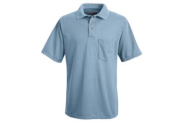 Image of Red Kap Performance Knit Polyester Solid Shirt, Men, Medium Blue, SSL SK02MBSSL