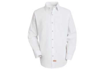 Image of Red Kap Specialized Pocketless Polyester Work Shirt, White, LNL SS16WHLNL