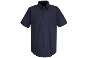 Image of Red Kap Wrinkle-Resistant Cotton Work Shirt, Men, Dark Navy, SS3XL SC40DNSS3XL