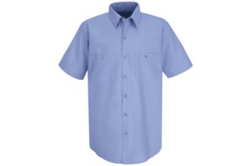 Image of Red Kap Wrinkle-Resistant Cotton Work Shirt, Men, Light Blue, SSXXL SC40LBSSXXL
