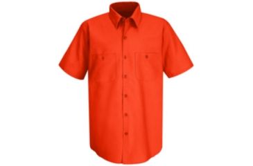 Image of Red Kap Wrinkle-Resistant Cotton Work Shirt, Men, Orange, SSXXL SC40ORSSXXL