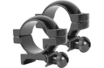 Image of Redfield 1in Aluminum Rifle Scope Rings, Medium, Gloss Black - 47311