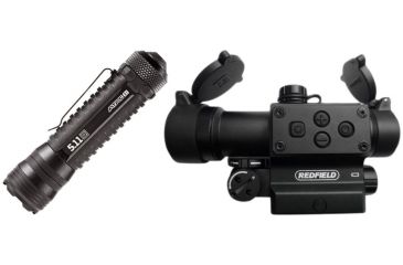 Image of Redfield Counterstrike Red Dot Sight, Matte, Black 117850 w/ 511 Tactical ATAC A1 Flashlight, Black, One Size 53140-019-BLACK-1 SZ
