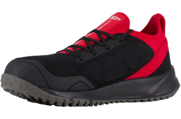 Image of Reebok All Terrain Trail Running Oxford, Steel Toe Work Shoe - Mens, Black/Red, 10.5M, RB4093-BlackandRed-10.5M