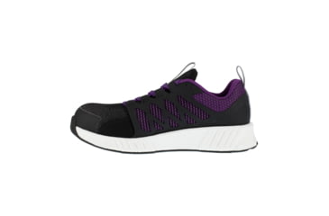 Image of Reebok Fusion Flexweave Athletic Work Shoe - Womens, Wide, Black/Purple, 8, 690774487970