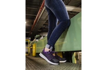 Image of Reebok Fusion Flexweave Athletic Work Shoe - Womens, Wide, Black/Purple, 8, 690774487970