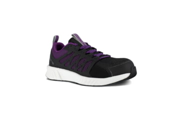 Image of Reebok Fusion Flexweave Athletic Work Shoe - Womens, Wide, Black/Purple, 8, 690774487970