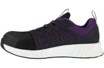 Image of Reebok Fusion Flexweave Athletic Work Shoe - Womens, Wide, Black/Purple, 8, 690774487970