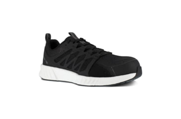 Image of Reebok Fusion Flexweave Athletic Work Shoe - Womens, Medium, Black/White, 10.5, 690774501720