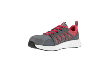 Image of Reebok Fusion Flexweave Athletic Work Shoe - Womens, Medium, Grey/Red, 8.5, 690774487338