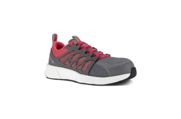 Image of Reebok Fusion Flexweave Athletic Work Shoe - Womens, Medium, Grey/Red, 8.5, 690774487338