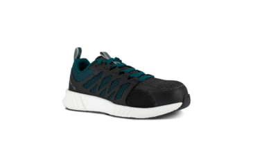 Image of Reebok Fusion Flexweave Athletic Work Shoe - Womens, Medium, Teal/Black, 11.5, 690774488175