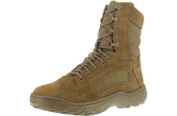 Image of Reebok Mens Fusion Max 8in Tactical Boots w/ Soft Toe, Leather, Coyote Brown, 4, M CM8992-COYOTEBRN-4-M-M