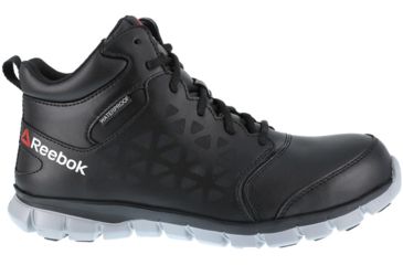 Image of Reebok Sublite Cushion Athletic Mid Cut, Alloy Toe Work Shoe - Mens, Medium, Waterproof, Black/Grey, 4, 690774498860