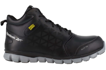Image of Reebok Sublite Cushion Athletic Mid Cut, Alloy Toe Work Shoe - Mens, Wide, CushGuard Metatarsal Guard, Black, 4, 690774456235