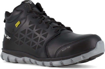 Image of Reebok Sublite Cushion Athletic Mid Cut, Alloy Toe Work Shoe - Mens, Wide, CushGuard Metatarsal Guard, Black, 4, 690774456235