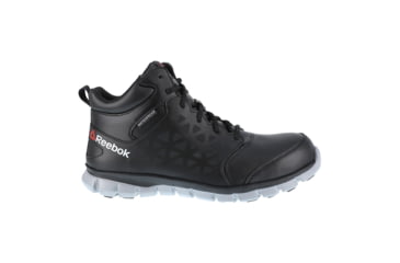 Image of Reebok Sublite Cushion Athletic Oxford, Alloy Toe Mid Work Shoe - Women's, 10 US, Wide, Black/Grey, 690774452183