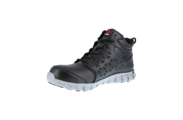 Image of Reebok Sublite Cushion Athletic Oxford, Alloy Toe Mid Work Shoe - Women's, 10 US, Wide, Black/Grey, 690774452183