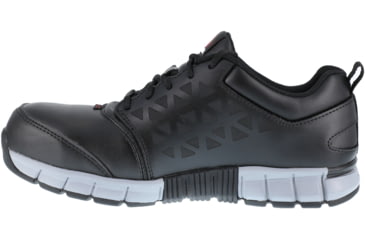 Image of Reebok Sublite Cushion Athletic Oxford, Alloy Toe Mid Work Shoe - Women's, 10 US, Wide, Black/Grey, 690774452183