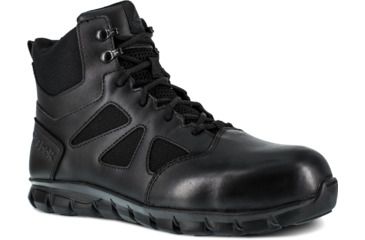Image of Reebok Sublite Cushion Tactical Boot 6in Tactical Boot with Side Zipper - Men's, Black, 10.5, Wide RB8606-Black-10.5-Men's-W