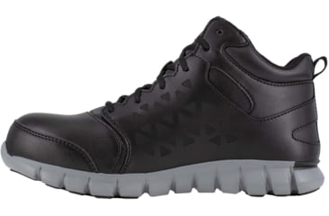Image of Reebok Sublite Cushion Work Shoe Athletic Waterproof Mid Cut - Mens, Black/Grey, 9, Wide, 690774451841