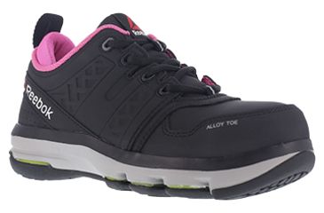 Image of Reebok Womens DMX Flex Work Athletic Oxford Shoes, Black/Pink, 6 RB361-BLACK/PINK-6-WOMENS-W