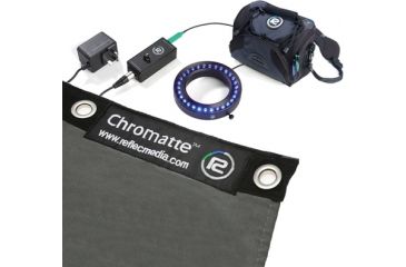 Image of Reflecmedia 16.4ft x 9.8ft Chromatte Curtain with Sm Green LiteRing Kit RM-1124WSG