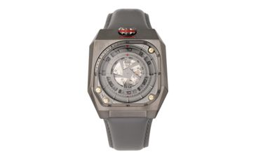 Image of Reign Asher Automatic Sapphire Crystal Leather-Band Watch, Gunmetal/Grey, One Size, REIRN5103