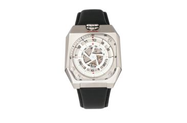 Image of Reign Asher Automatic Sapphire Crystal Leather-Band Watch, Silver/Black, One Size, REIRN5101
