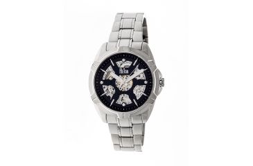 Image of Reign Carlisle Automatic Skeleton Dial Braclet Watch, Silver/Black, Standard REIRN4202