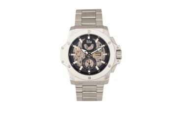 Image of Reign Commodus Automatic Skeleton Bracelet Watch, Silver/Black, One Size, REIRN4007
