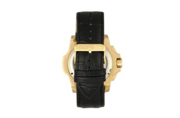 Image of Reign Commodus Automatic Skeleton Leather-Band Watch, Gold/Black, One Size, REIRN4004