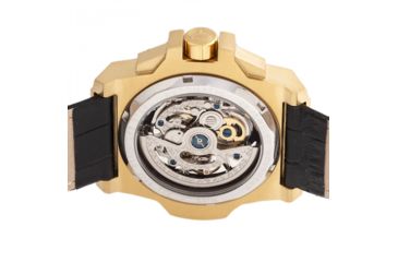 Image of Reign Commodus Automatic Skeleton Leather-Band Watch, Gold/Black, One Size, REIRN4004